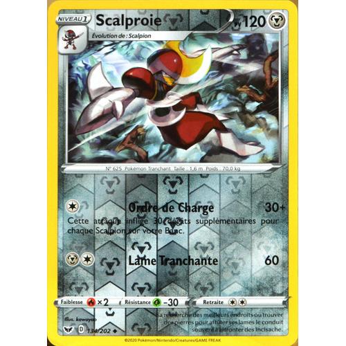 Carte Pokémon 134/202 Scalproie - Reverse Eb01 - Epée Et Bouclier 1 Neuf Fr