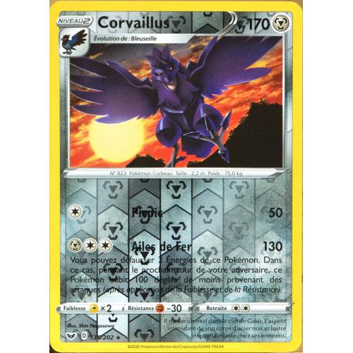 Carte Pokémon 135/202 Corvaillus - Reverse Série Eb01 - Epée Et Bouclier 1 Neuf Fr