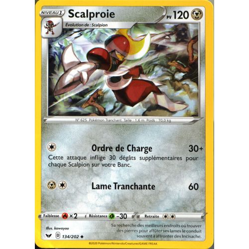 Carte Pokémon 134/202 Scalproie 120 Pv Série Eb01 - Epée Et Bouclier 1 Neuf Fr