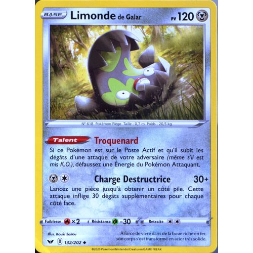 Carte Pokémon 132/202 Limonde De Galar 120 Pv Série Eb01 - Epée Et Bouclier 1 Neuf Fr