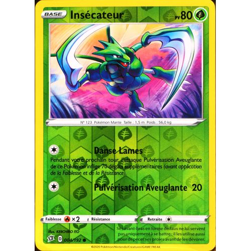 Carte Pokémon 4/192 Insécateur - Reverse Eb02 - Epée Et Bouclier - Clash Des Rebelles Neuf Fr