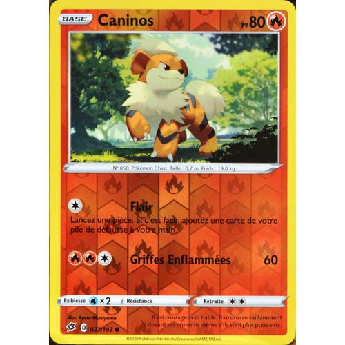 Carte Pokémon 27/192 Caninos - Reverse Eb02 - Epée Et Bouclier - Clash Des Rebelles Neuf Fr