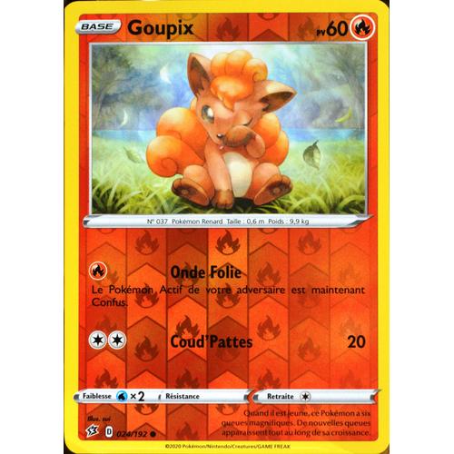 Carte Pokémon 24/192 Goupix - Reverse Eb02 - Epée Et Bouclier - Clash Des Rebelles Neuf Fr