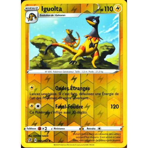 Carte Pokémon 64/192 Iguolta - Reverse Eb02 - Epée Et Bouclier - Clash Des Rebelles Neuf Fr