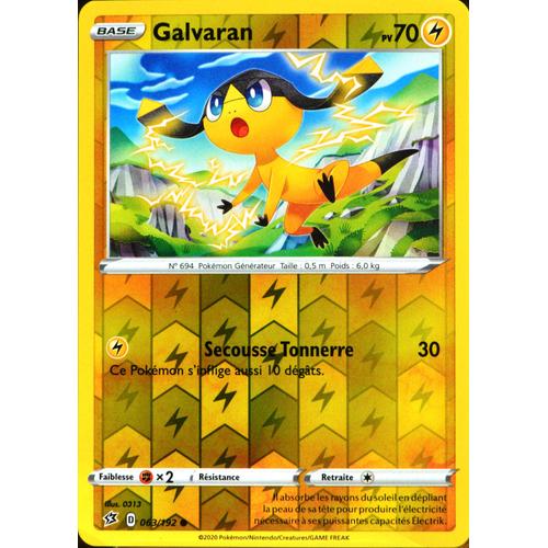 Carte Pokémon 63/192 Galvaran - Reverse Eb02 - Epée Et Bouclier - Clash Des Rebelles Neuf Fr
