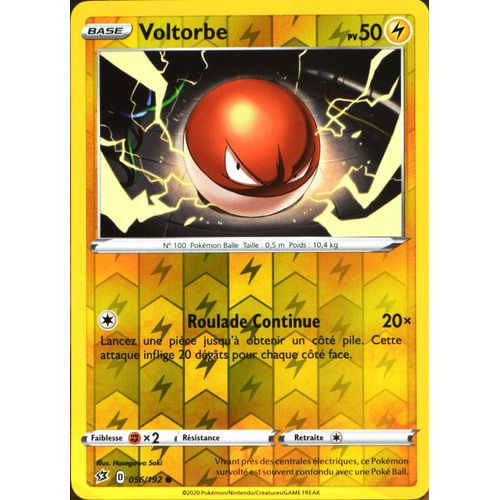 Carte Pokémon 56/192 Voltorbe - Reverse Eb02 - Epée Et Bouclier - Clash Des Rebelles Neuf Fr