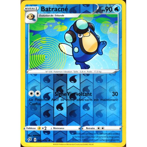 Carte Pokémon 45/192 Batracné - Reverse Eb02 - Epée Et Bouclier - Clash Des Rebelles Neuf Fr
