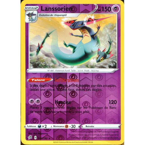 Carte Pokémon 91/192 Lanssorien - Reverse Eb02 - Epée Et Bouclier - Clash Des Rebelles Neuf Fr