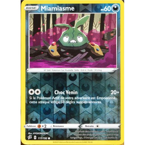 Carte Pokémon 117/192 Miamiasme - Reverse Eb02 - Epée Et Bouclier - Clash Des Rebelles Neuf Fr