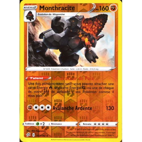 Carte Pokémon 107/192 Monthracite - Reverse Eb02 - Epée Et Bouclier - Clash Des Rebelles Neuf Fr