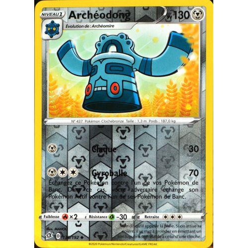 Carte Pokémon 130/192 Archéodong - Reverse Eb02 - Epée Et Bouclier - Clash Des Rebelles Neuf Fr