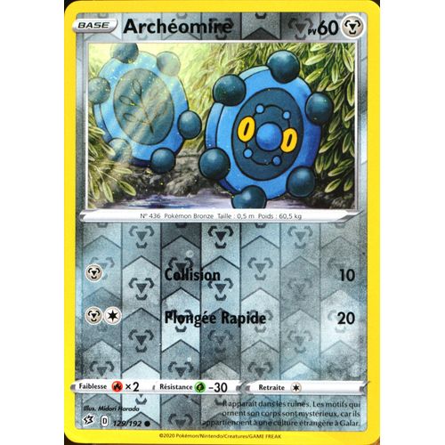 Carte Pokémon 129/192 Archéomire - Reverse Eb02 - Epée Et Bouclier - Clash Des Rebelles Neuf Fr
