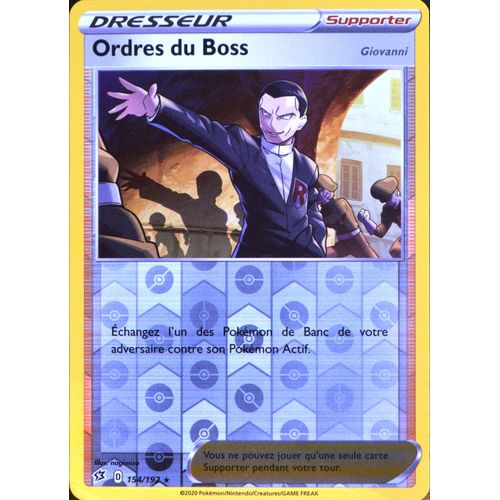 Carte Pokémon 154/192 Ordres Du Boss - Reverse Eb02 - Epée Et Bouclier - Clash Des Rebelles Neuf Fr