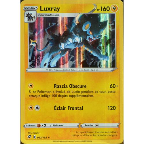 Carte Pokémon 62/192 Luxray Eb02 - Epée Et Bouclier - Clash Des Rebelles Neuf Fr