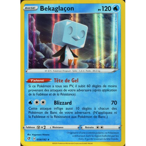Carte Pokémon 54/192 Bekaglaçon Eb02 - Epée Et Bouclier - Clash Des Rebelles Neuf Fr