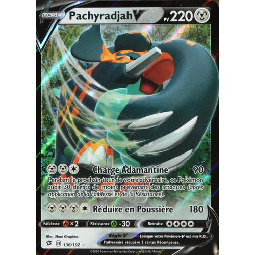 Carte Pokémon 136/192 Pachyradjah-V Eb02 - Epée Et Bouclier - Clash Des Rebelles Neuf Fr