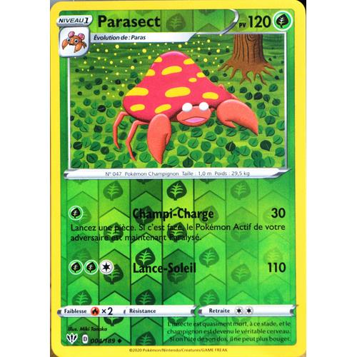 Carte Pokémon 4/189 Parasect - Reverse Eb03 - Epée Et Bouclier - Ténèbres Embrasées Neuf Fr