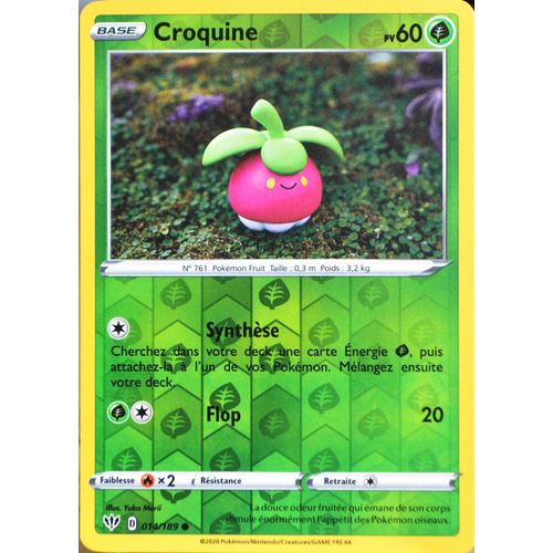 Carte Pokémon 14/189 Croquine - Reverse Eb03 - Epée Et Bouclier - Ténèbres Embrasées Neuf Fr