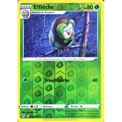 Carte Pokémon 12/189 Efflèche - Reverse Eb03 - Epée Et Bouclier - Ténèbres Embrasées Neuf Fr