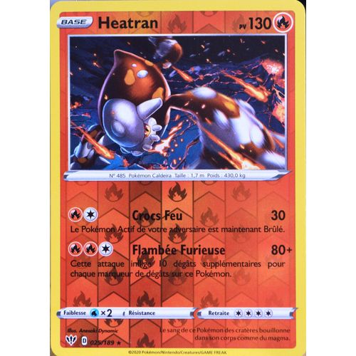 Carte Pokémon 25/189 Heatran - Reverse Eb03 - Epée Et Bouclier - Ténèbres Embrasées Neuf Fr