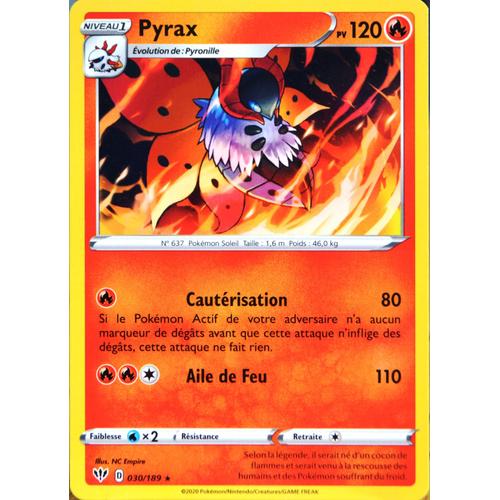 Carte Pokémon 30/189 Pyrax Eb03 - Epée Et Bouclier - Ténèbres Embrasées Neuf Fr