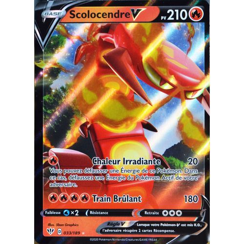 Carte Pokémon 33/189 Scolocendre-V Eb03 - Epée Et Bouclier - Ténèbres Embrasées Neuf Fr