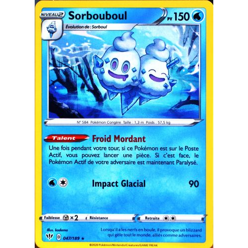 Carte Pokémon 47/189 Sorbouboul Eb03 - Epée Et Bouclier - Ténèbres Embrasées Neuf Fr