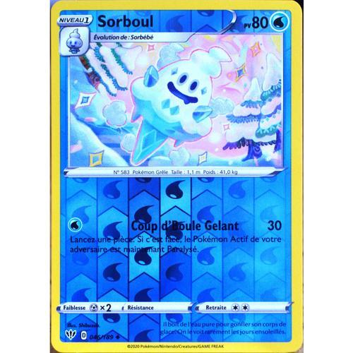 Carte Pokémon 46/189 Sorboul - Reverse Eb03 - Epée Et Bouclier - Ténèbres Embrasées Neuf Fr