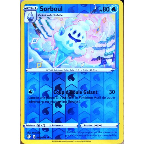 Carte Pokémon 46/189 Sorboul - Reverse Eb03 - Epée Et Bouclier - Ténèbres Embrasées Neuf Fr