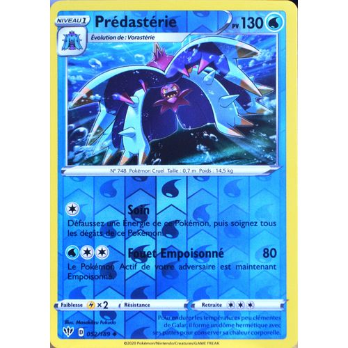 Carte Pokémon 52/189 Prédastérie - Reverse Eb03 - Epée Et Bouclier - Ténèbres Embrasées Neuf Fr