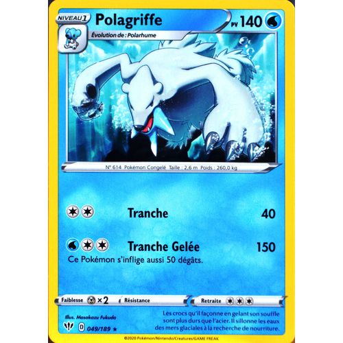 Carte Pokémon 49/189 Polagriffe Eb03 - Epée Et Bouclier - Ténèbres Embrasées Neuf Fr