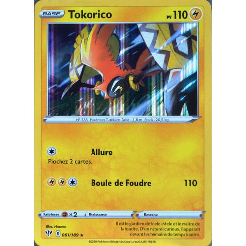 Carte Pokémon 61/189 Tokorico Eb03 - Epée Et Bouclier - Ténèbres Embrasées Neuf Fr