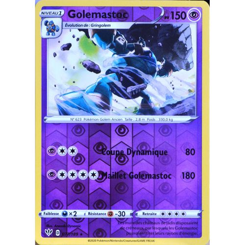 Carte Pokémon 77/189 Golemastoc - Reverse Eb03 - Epée Et Bouclier - Ténèbres Embrasées Neuf Fr