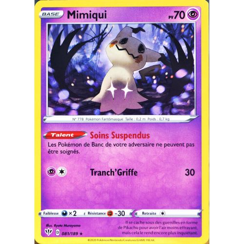 Carte Pokémon 81/189 Mimiqui Eb03 - Epée Et Bouclier - Ténèbres Embrasées Neuf Fr