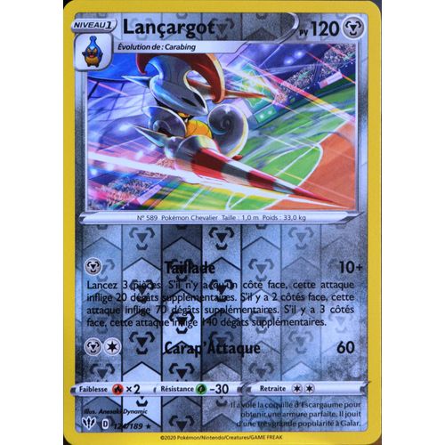 Carte Pokémon 124/189 Lançargot - Reverse Eb03 - Epée Et Bouclier - Ténèbres Embrasées Neuf Fr