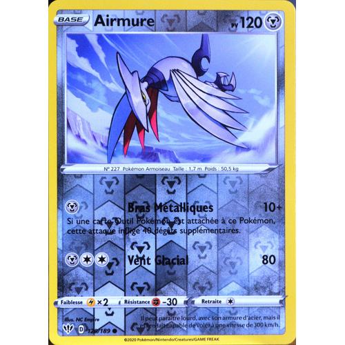 Carte Pokémon 120/189 Airmure - Reverse Eb03 - Epée Et Bouclier - Ténèbres Embrasées Neuf Fr