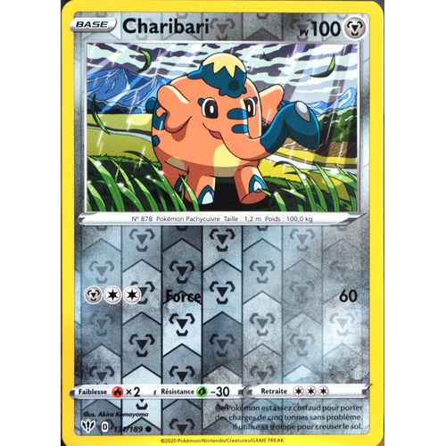 Carte Pokémon 131/189 Charibari - Reverse Eb03 - Epée Et Bouclier - Ténèbres Embrasées Neuf Fr