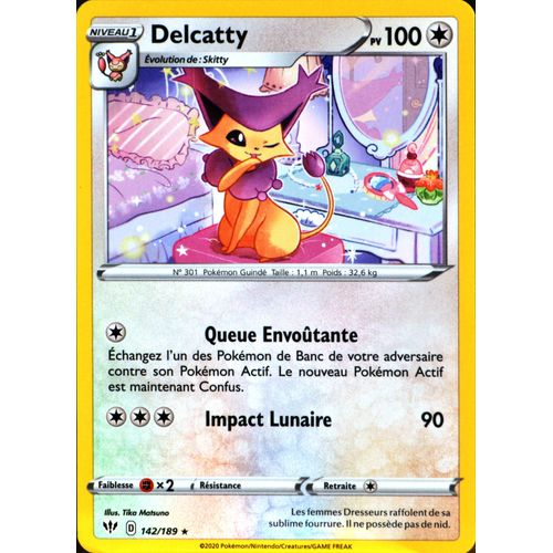 Carte Pokémon 142/189 Delcatty Eb03 - Epée Et Bouclier - Ténèbres Embrasées Neuf Fr