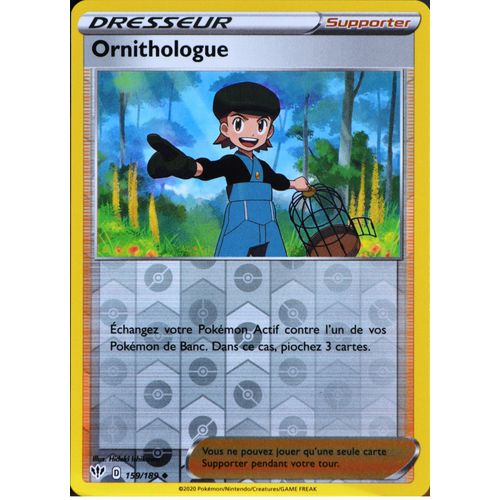Carte Pokémon 159/189 Ornithologue - Reverse Eb03 - Epée Et Bouclier - Ténèbres Embrasées Neuf Fr