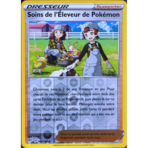 Carte Pokémon 166/189 Soins De L'éleveur De Pokémon - Reverse Eb03 - Epée Et Bouclier - Ténèbres Embrasées Neuf Fr