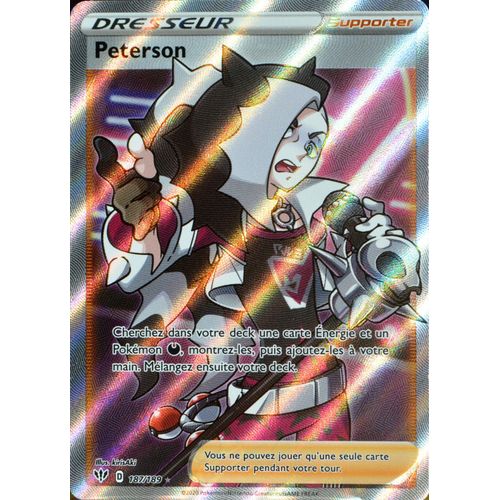 Carte Pokémon 187/189 Peterson Eb03 - Epée Et Bouclier - Ténèbres Embrasées Neuf Fr