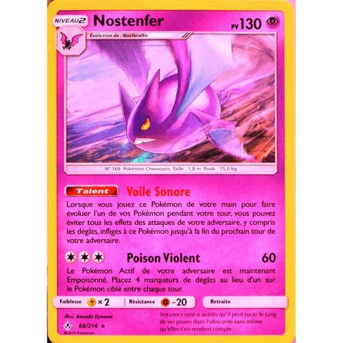 Carte Pokémon 66/214 Nostenfer Sl10 - Soleil Et Lune - Alliance Infaillible Neuf Fr