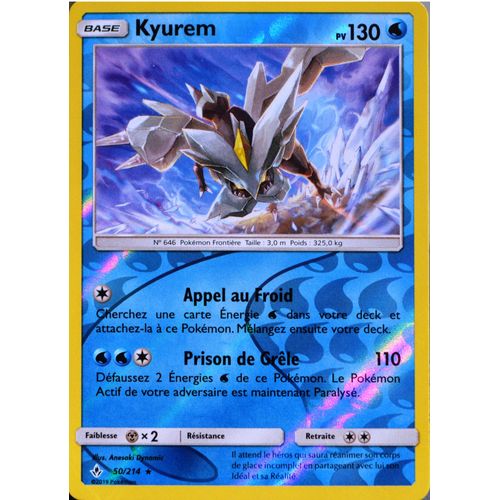 Carte Pokémon 50/214 Kyurem - Reverse Sl10 - Soleil Et Lune - Alliance Infaillible Neuf Fr