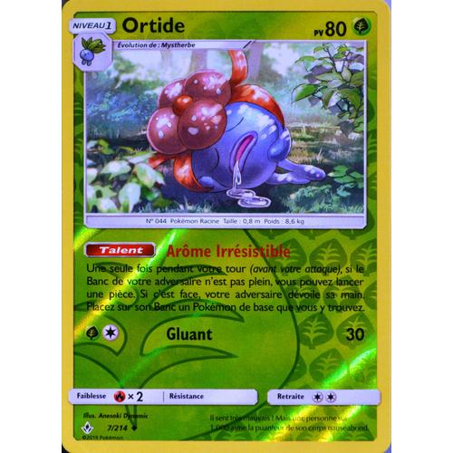 Carte Pokémon 7/214 Ortide - Reverse Sl10 - Soleil Et Lune - Alliance Infaillible Neuf Fr