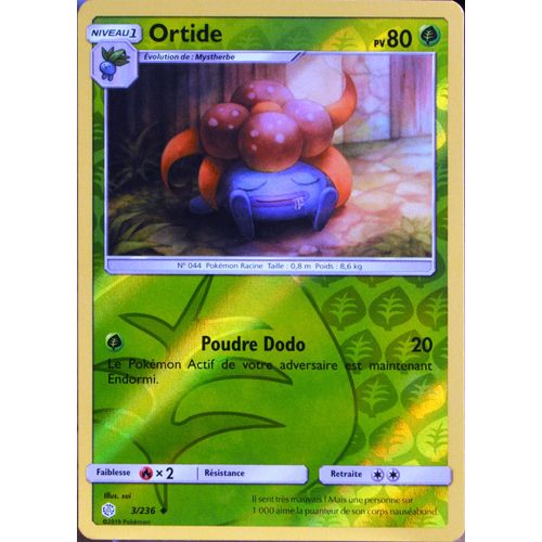 Carte Pokémon 3/236 Ortide - Reverse Sl12 - Soleil Et Lune - Eclipse Cosmique Neuf Fr