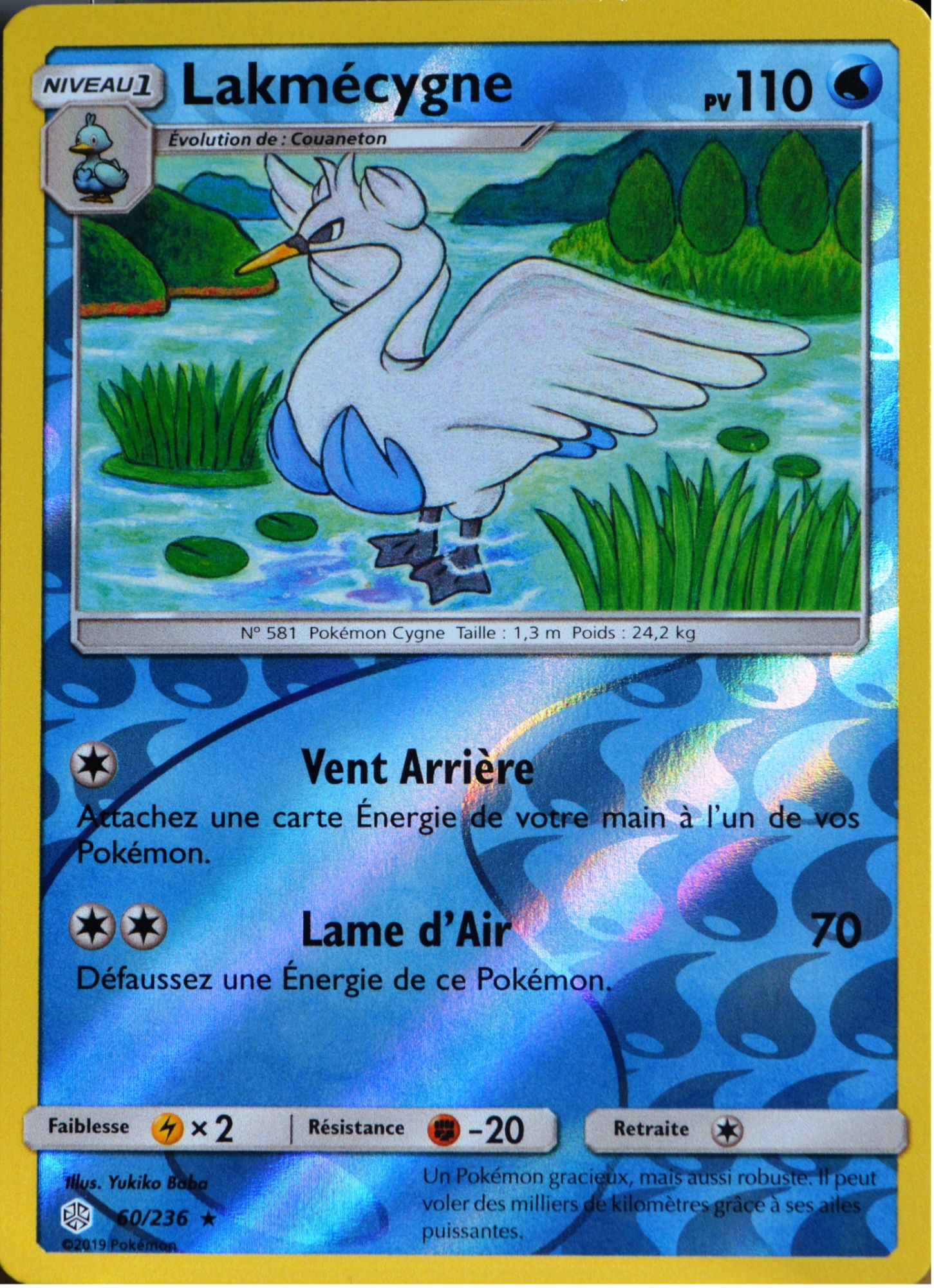 Carte Pokémon 60/236 Lakmécygne - Reverse Sl12 - Soleil Et Lune - Eclipse Cosmique Neuf Fr