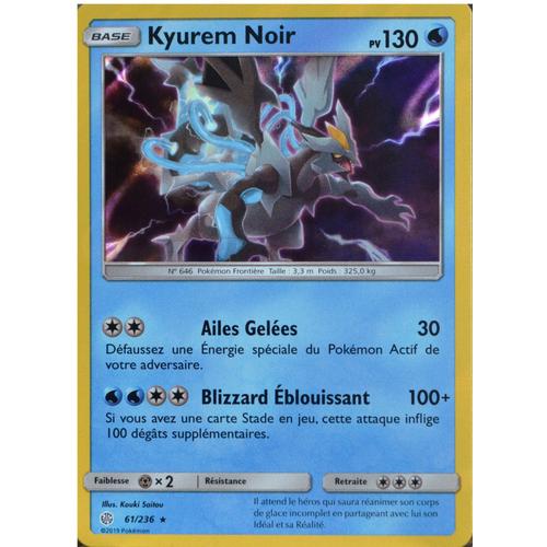 Carte Pokémon 61/236 Kyurem Noir Sl12 - Soleil Et Lune - Eclipse Cosmique Neuf Fr