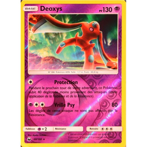 Carte Pokémon 68/168 Deoxys - Reverse Sl7 - Soleil Et Lune - Tempête Céleste Neuf Fr