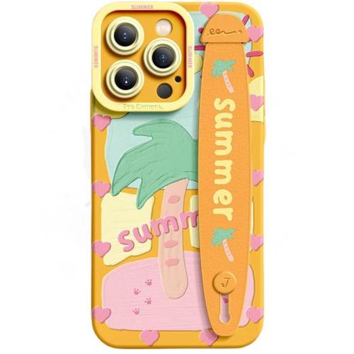 Coque Avec Support Happy Summer Pour Iphone 14 Plus Orange