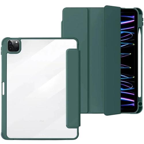 Coque Crystal Folio Pour Ipad Pro 11 2021 3 Eme Generation Vert Foncé